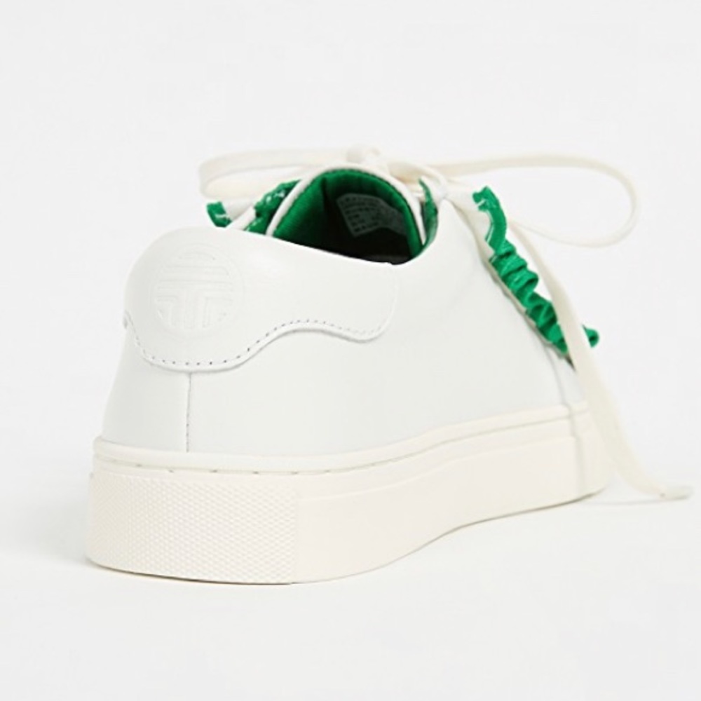 Tory Burch Sport White & Green Ruffle Sneakers 9.5 - Picture 6 of 6